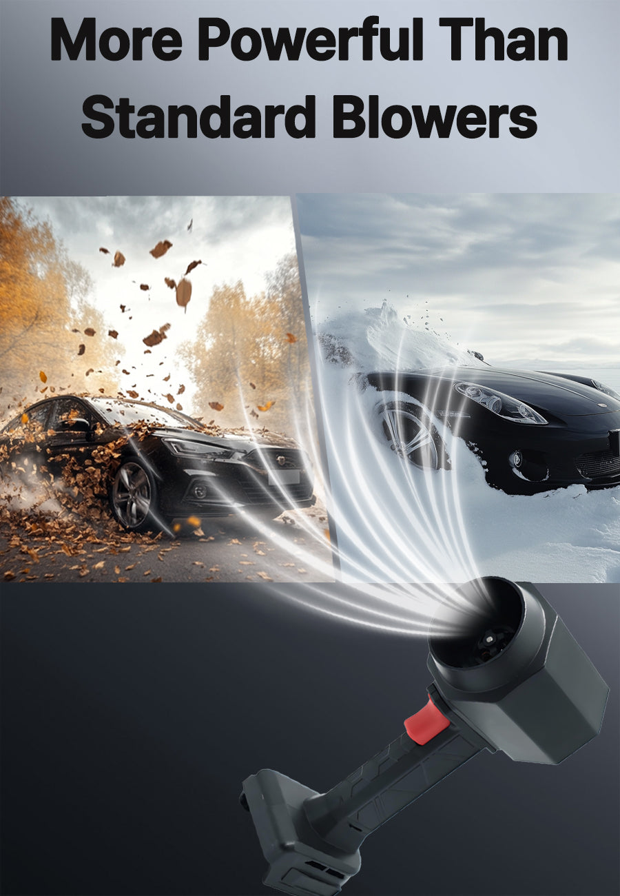 Powerful Turbo Air Blower – Max 1.8kg Wind Pressure | Brushless Motor | Dual Speed Control | Compatible with Makita 18V Batteries | 6.0Ah Battery Included | Leaf/Dust/Water Blower for Garage, Yard, Car